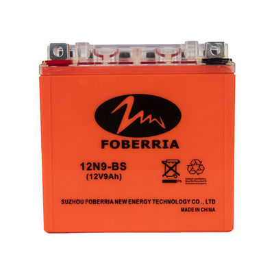 Orange d'acide de plomb de batterie de moto d'ISO14000 MF la petite a adapté 12 volts aux besoins du client batterie d'heure de 9 ampères